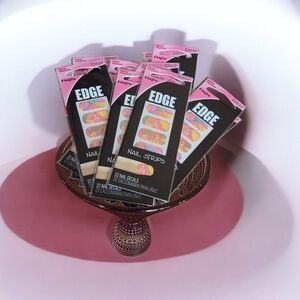 30 PACK EDGE Nail Strips - Vibrant Pink and Orange Press-22637